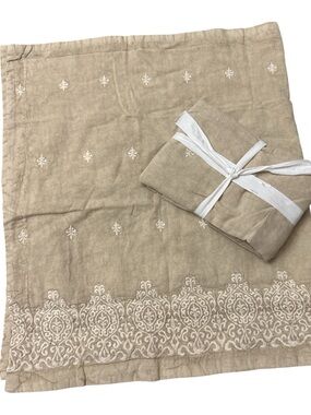 Pottery Barn Deepika Padukone Embroidered King Size Pillow Sham Set